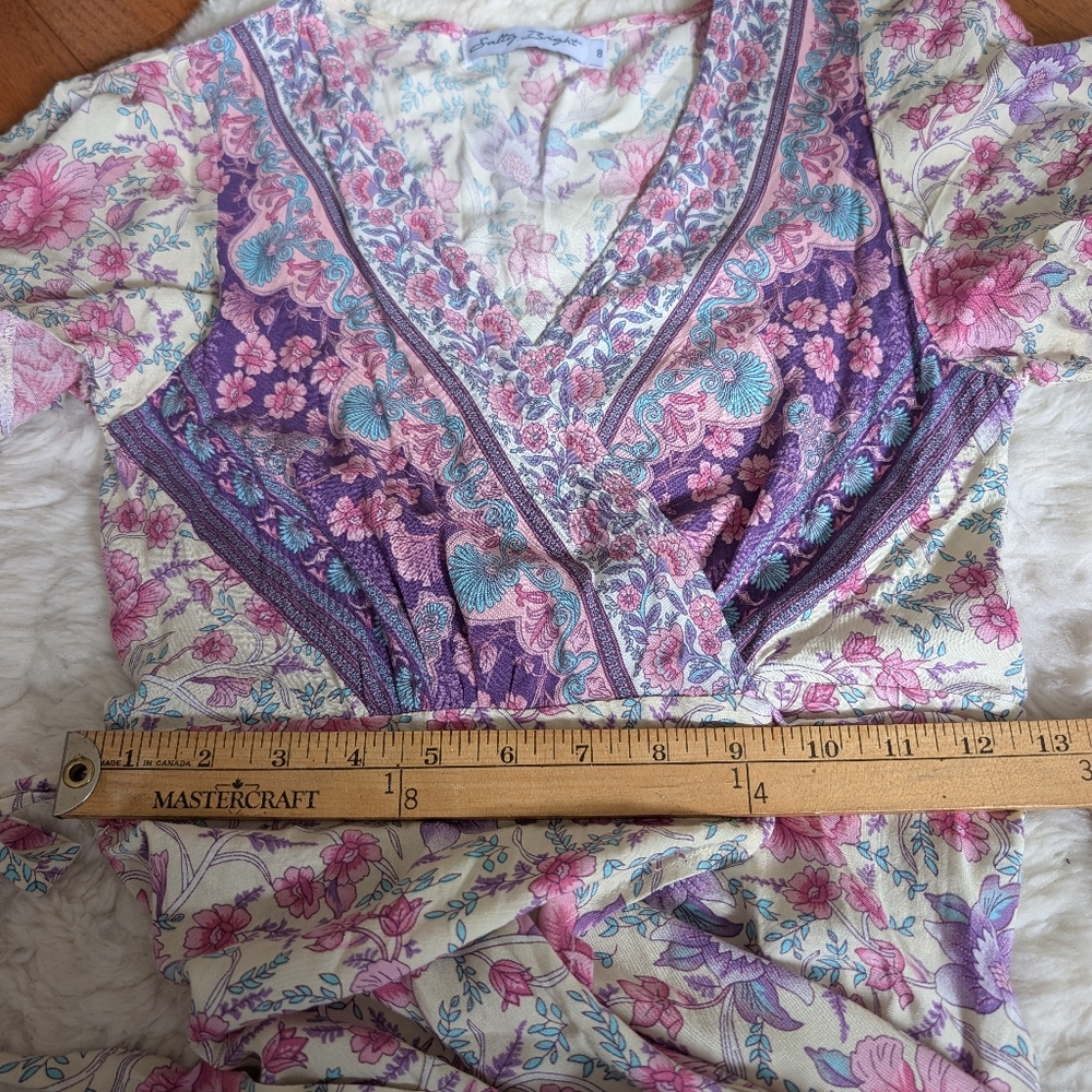 Salty Bright Boho Printed Wrap Dress 8 - Picture 16 of 16